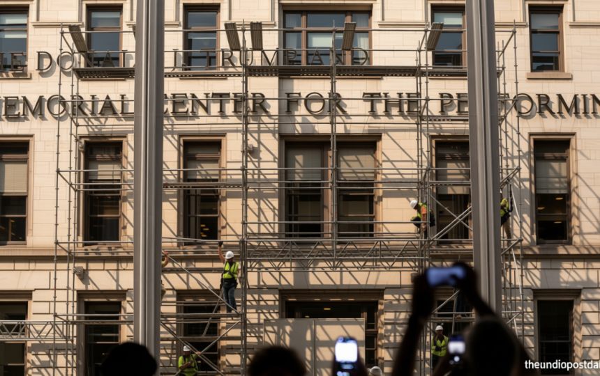 Watch: Workers begin removing Trump’s name from Kennedy Center after judge’s order