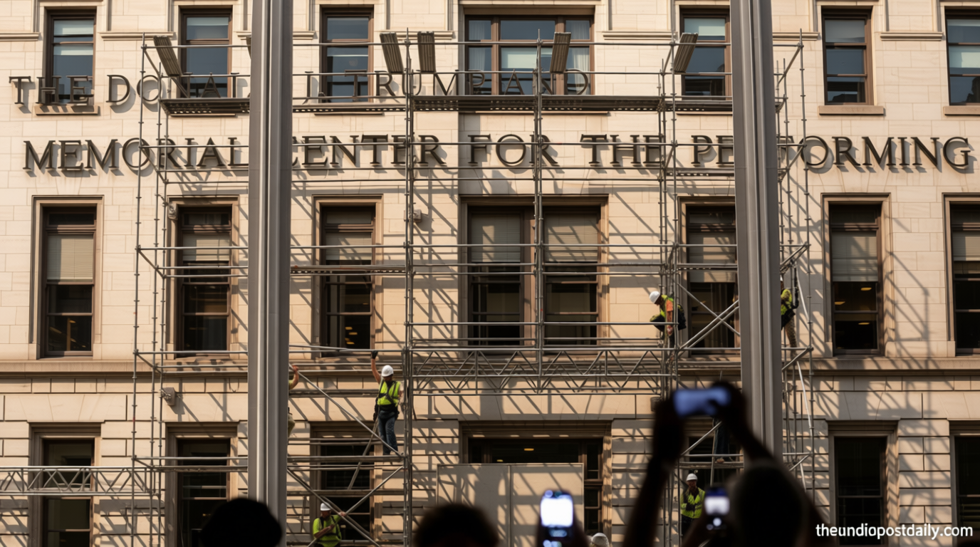 Watch: Workers begin removing Trump’s name from Kennedy Center after judge’s order
