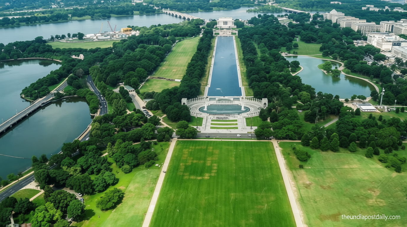 Mystery ‘8647’ message appears on National Mall lawn ahead of Donald Trump’s birthday event