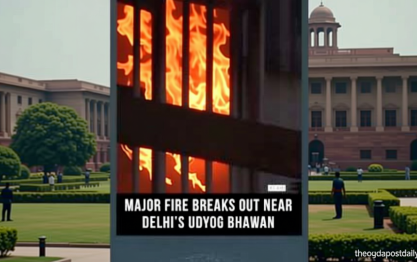 Massive fire breaks out in slums near Delhi’s Udyog Bhawan