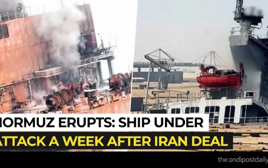Cargo ship struck by unknown projectile near Strait of Hormuz, UK Maritime Agency reports