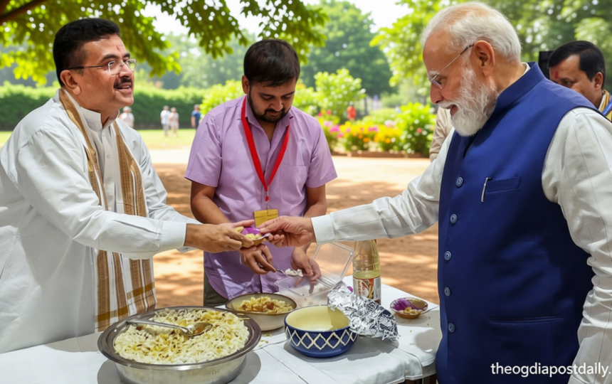 Party time for PM Modi, ‘longest-serving prime minister’ munches jhalmuri at Bharat Mandapam: VIDEO