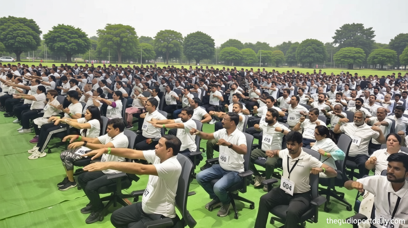 Japanese firm Kokuyo sets record by holding India’s largest workplace chair yoga in Nagpur