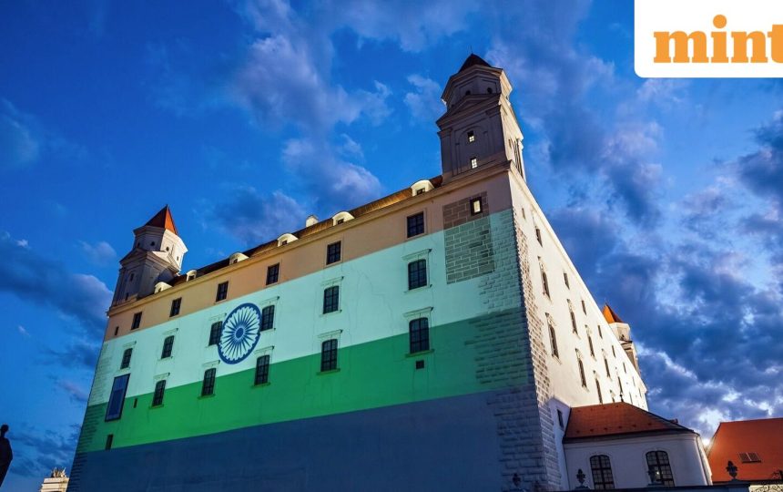 PM Modi’s Slovakia visit: Bratislava Castle lit up in Indian tricolour, a ‘Banaras connect’ and yoga demonstration