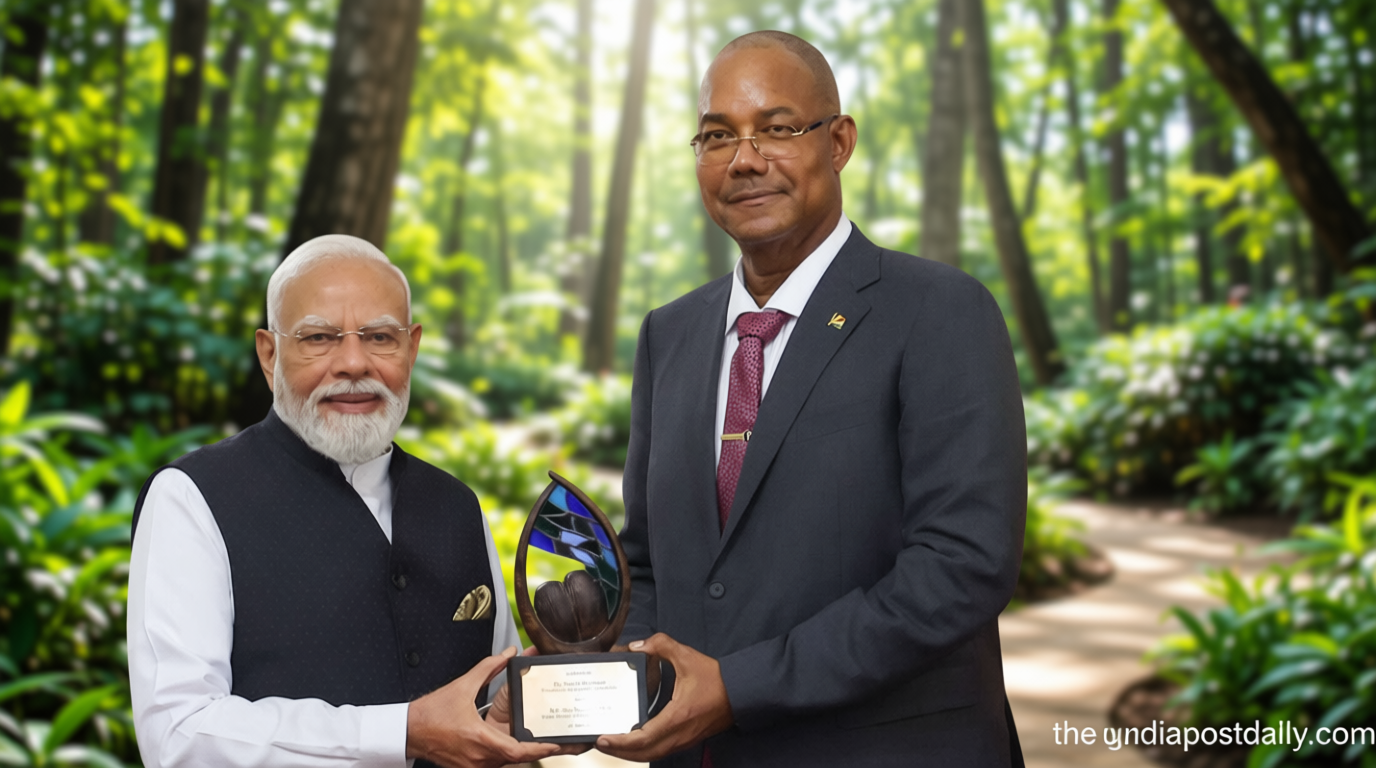 PM Modi awarded Seychelles’ highest honour for environmental conservation: ‘Guardian of the Blue Horizon’