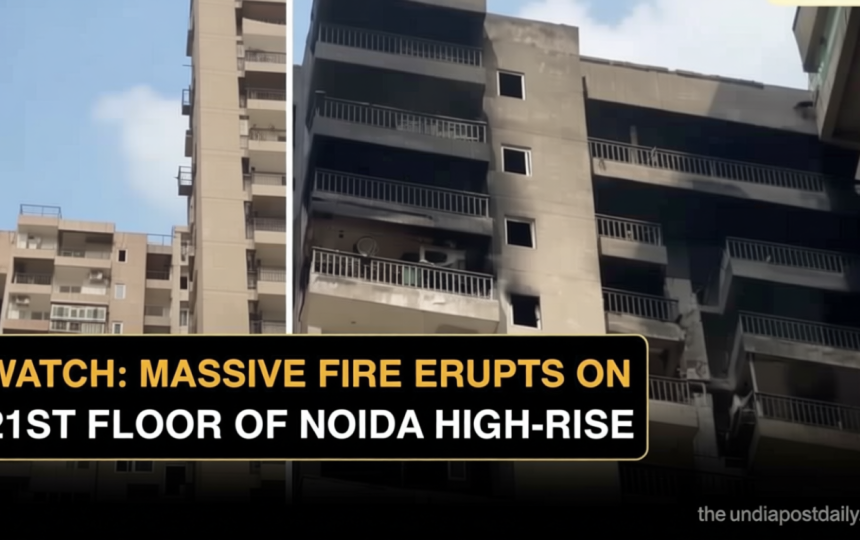 Fire breaks out in a flat in Noida’s Aranya Society in Sector 119; firefighters rushed to spot