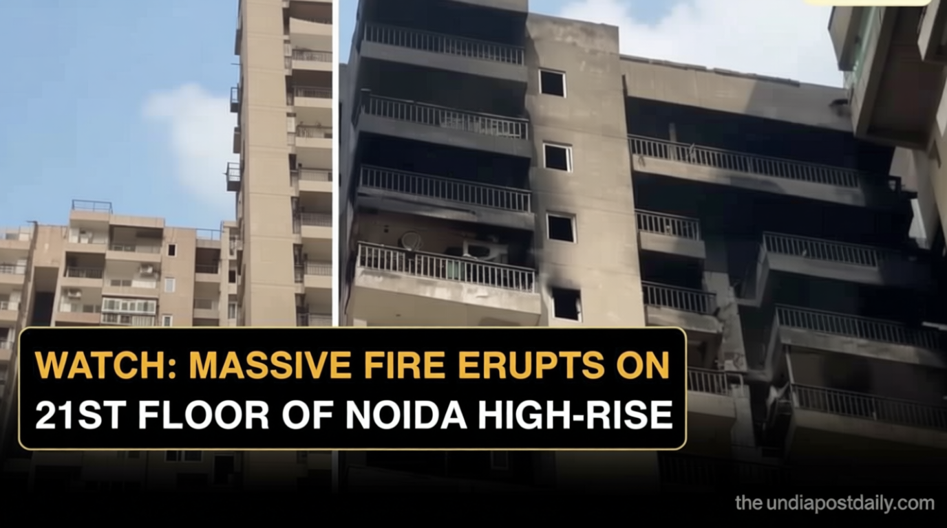 Fire breaks out in a flat in Noida’s Aranya Society in Sector 119; firefighters rushed to spot