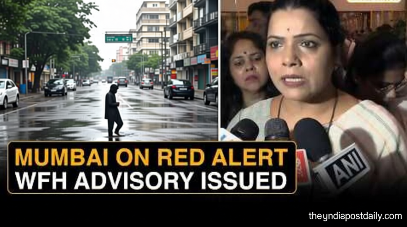 IMD issues red alert for Mumbai, forecasts heavy rain and strong winds; BMC urges people to stay indoors