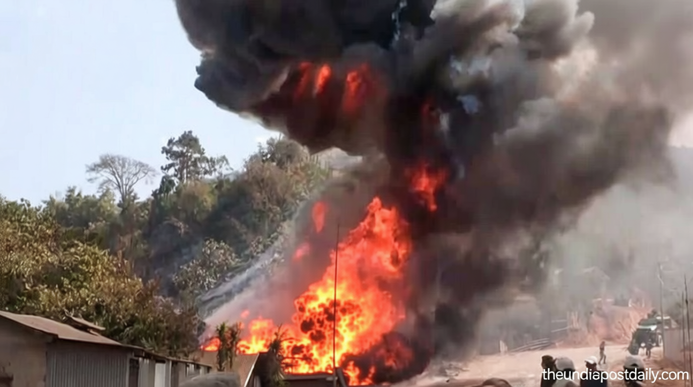 Mob attacks Assam Rifles camp in Manipur, torches vehicles after search operation