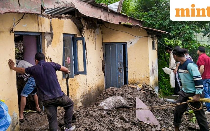 Shimla Landslide Scare: Rain-triggered slope collapse in Sanjauli threatens houses, residents spend night outdoors