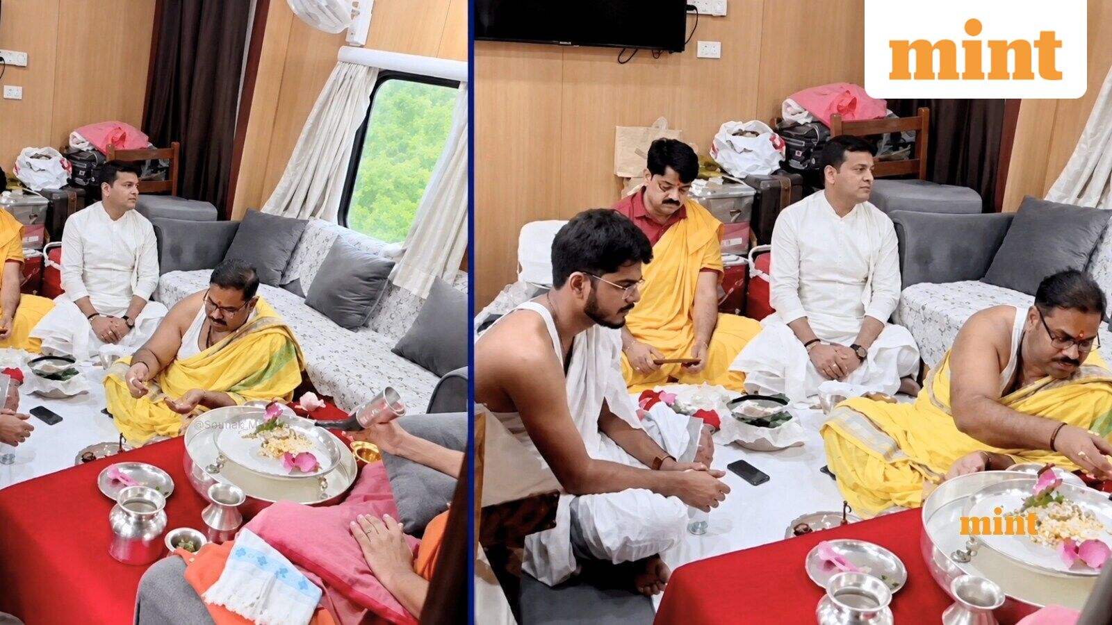 Viral video: After Honeymoon Coach controversy, priests perform puja in train; Railways gets slammed over response