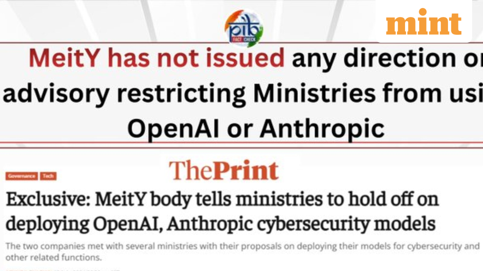 PIB debunks report claiming Centre asked ministries to avoid OpenAI, Anthropic cybersecurity models