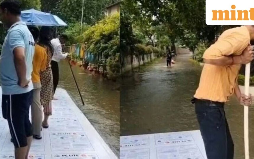 IIT Roorkee floodwaters turn campus into canal, students use makeshift boats to navigate: ‘Ocean engineering’ | Watch