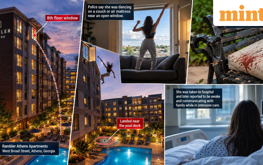 University of Georgia student survives eight-storey fall after reportedly dancing on couch near open window
