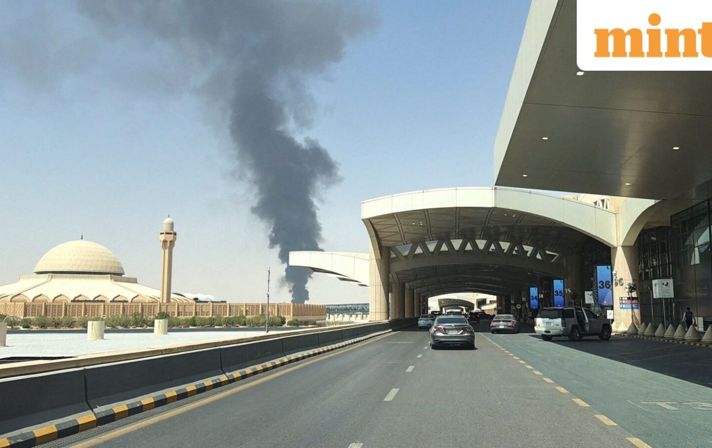 Riyadh airport: Explosions, black smoke and flight disrupt after Saudi ‘hostile aerial threat’ alert amid Houthi attacks