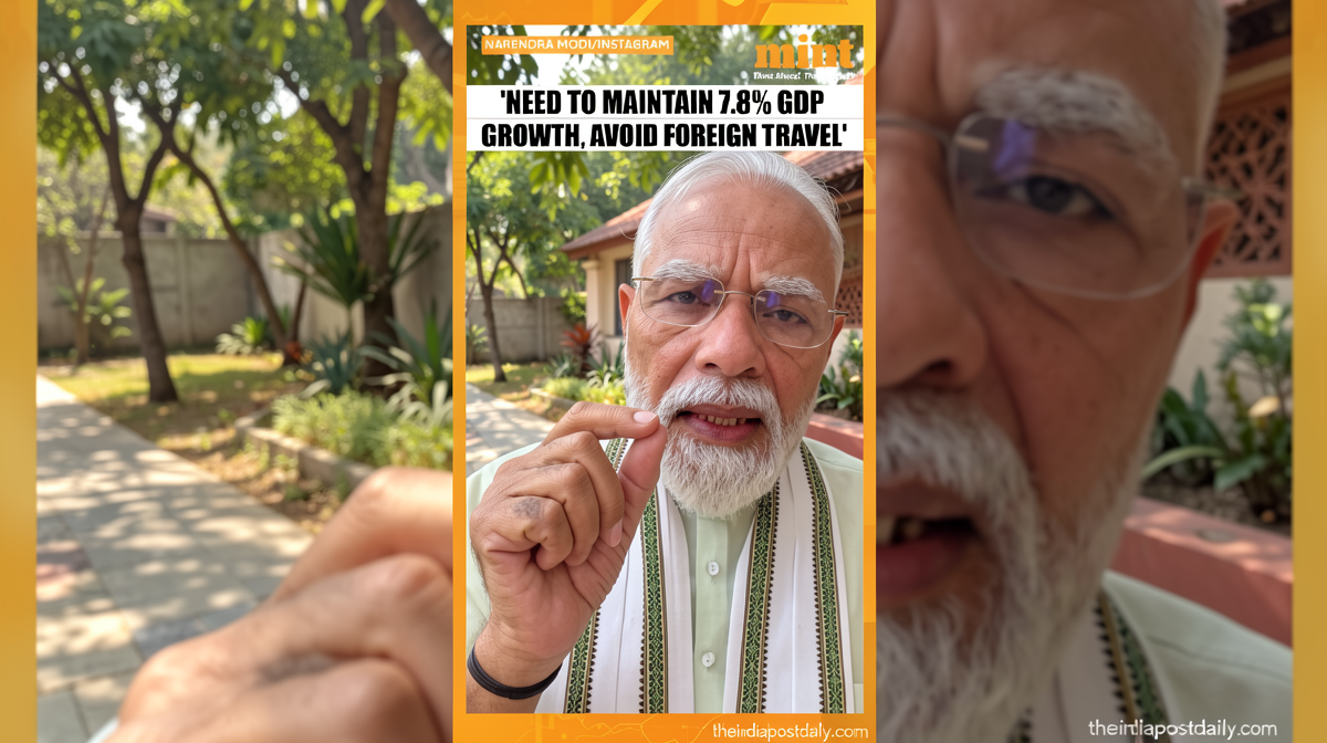 PM Modi lauds India’s 7.8% real GDP growth in Q1FY27; asks citizens to avoid foreign trips, buying gold