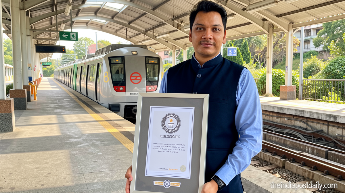 Delhi Metro employee breaks Guinness record, travels across all stations in 14 hours, 54 minutes
