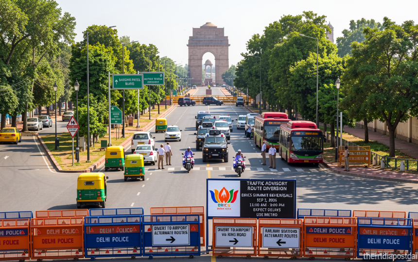 Delhi Traffic Advisory: Major diversions today for BRICS motorcade rehearsals; check routes to airport, railway stations