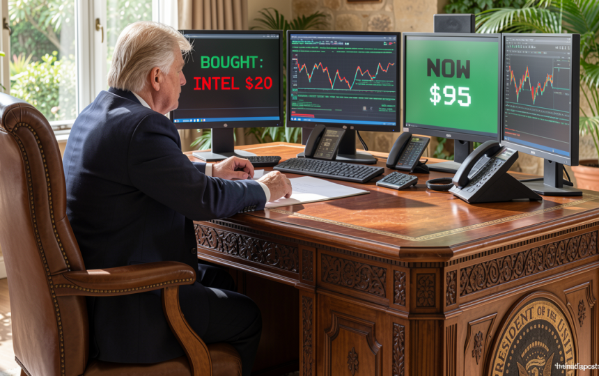 Trump shares AI image showing Intel stock price jump from $20 to $95, claims ‘hundreds of billions’ in gains for US