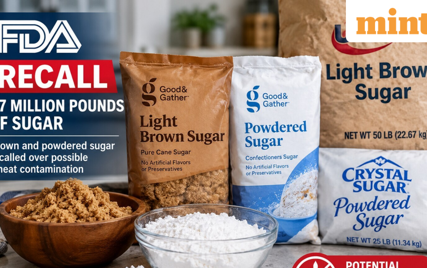 FDA recalls 1.7 million pounds of sugar: Check if your brown or powdered sugar is affected